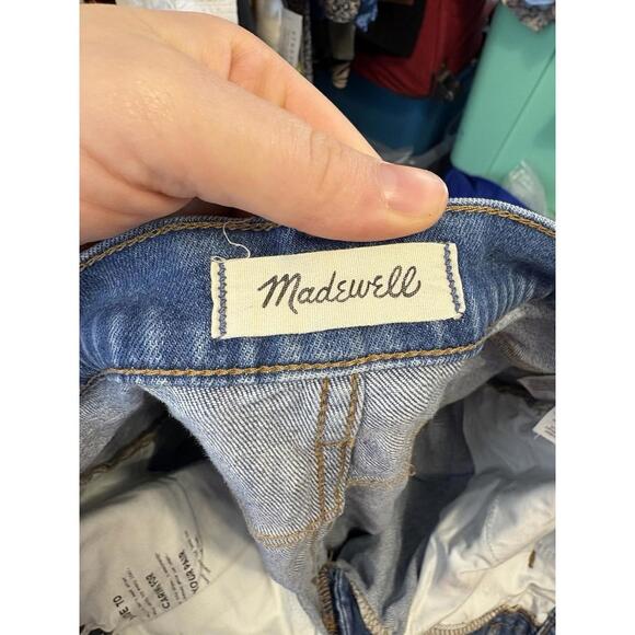 Madewell Jeans Womens 32 Slim Wide Leg Cropped Olympia Wash Button Fly Modest - Picture 11 of 12